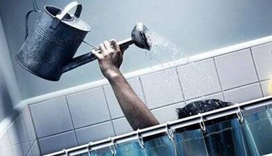 Ducha de calentamiento antes del procedimiento para aumentar un miembro de refrescos